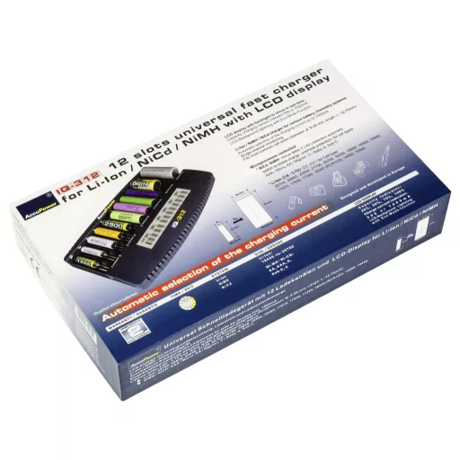 AccuPower IQ312 Hengeres akku töltő NiCd, NiMH, Lítiumion 10340, 10350, 10440, 10500, 12500, 12650, 13500, 13650, 14500, 14650, 16340, 16650, 17335, 17355,
