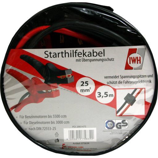 IWH 075634 Indítássegítő kábel 30.0 mm² Alumínium (réz bevonattal) 3.50 m Védő kapcsolóval