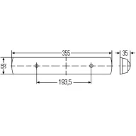   Hella Beltéri lámpa 2JA 007 373-161 INNENLEUCHTE MD 2JA LED 12 V, 24 V (H x Sz x Ma) 360 x 65 x 45 mm Kapcsoló