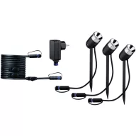   Paulmann Pike 94242 Világításrendszer, Plug & Shine LED-es kerti fényszóró kezdőkészlet 3 részes készlet LED 10.5 W Melegfehér Antracit