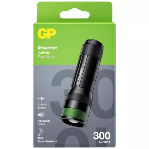 GP Discovery GPDISFLC32BK874 LED Kézilámpa Elemekről üzemeltetett 300 lm 15 óra 120.5 g