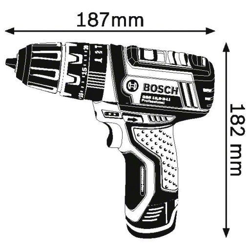 Bosch Professional GSB 12V-15 2 sebességfokozat-Akkus ütvefúró-csavarozó 2. akkuval