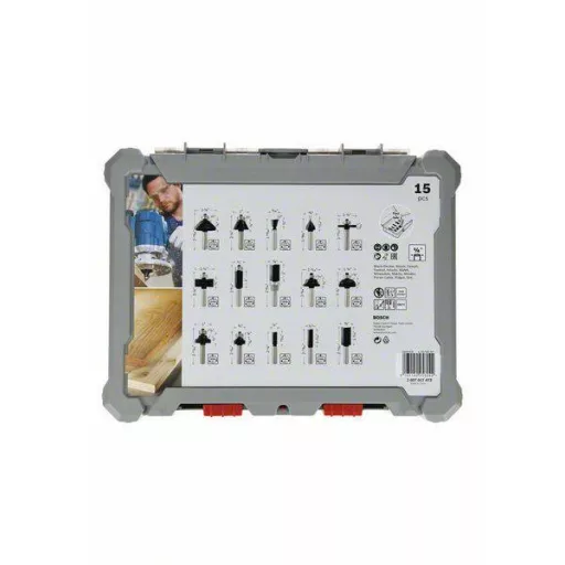 Marómaró készlet, 1/4 hüvelykes szár, 15 darab Bosch Accessories 2607017473