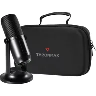   Thronmax M2P-BKIT Álló USB-s stúdió mikrofon Átviteli mód:Vezetékes Talp, Vezetékkel, Csíptetővel, Táskával, Szélvédővel USB-C®, Audio, sztereo (3.5 mm jack)