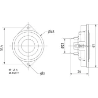   Visaton BF 45 S - 8 Ohm 1.8 coll 4.5 cm Szélessávú hangszóró 4 W 8 Ω Fekete Alumínium membrán