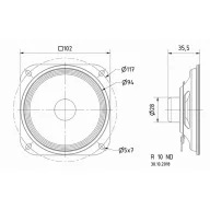   Visaton R 10 ND - 8 Ohm 4 coll 10 cm Szélessávú hangszóró 10 W 8 Ω Fekete