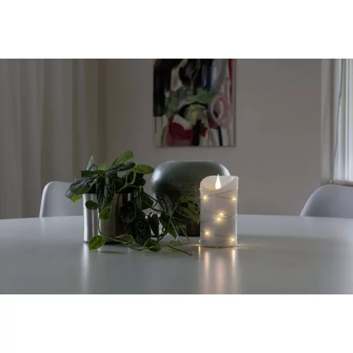 Konstsmide 1834-190 LED-es valódi viasz gyergya Fehér Melegfehér (Ø x Ma) 75 mm x 135 mm 3D-hatású, Kapcsolóval