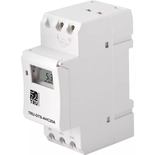 TRU COMPONENTS TC-8576104 Időkapcsoló óra kalapsínhez TRU-DTS-AHC20A 230 V/AC Heti program