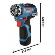  Bosch Professional GSR 12V-35 FC 06019H3001 Akkus fúrócsavarozó 12 V Lítiumion 2. akkuval, Töltővel, Hordtáskával