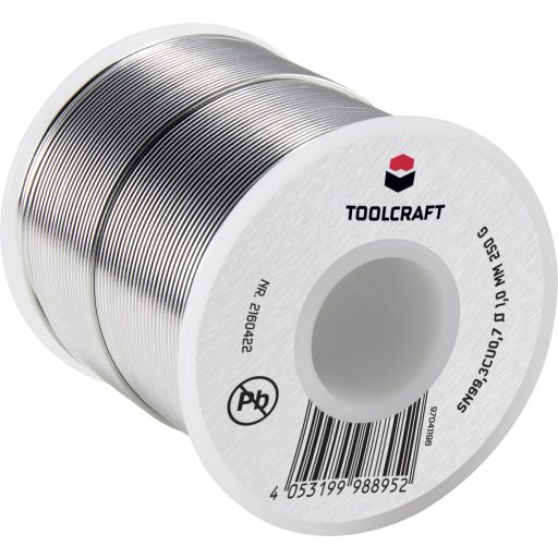 TOOLCRAFT Forrasztóón, ólommentes Tekercs Sn99,3Cu0,7 ROL1 250 g 1 mm