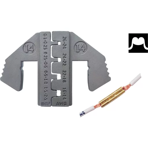 TOOLCRAFT PLE-0I4 Krimpelő betétek Laposdugasz Keresztmetszet: 0.1 - 2.5 mm² Alkalmas márka: TOOLCRAFT PZ-500