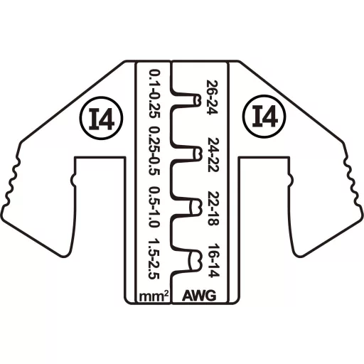 TOOLCRAFT PLE-0I4 Krimpelő betétek Laposdugasz Keresztmetszet: 0.1 - 2.5 mm² Alkalmas márka: TOOLCRAFT PZ-500