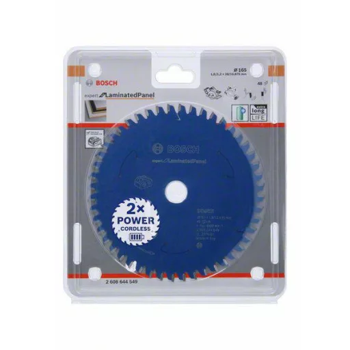 Bosch Accessories Kreissägeblatt Ø 165x20x1,8mm 48 WZ HM Expert for Laminated Panel 2608644549 Körfűrészlap 165 x 20 mm Fogak száma (collonként): 48 1 db