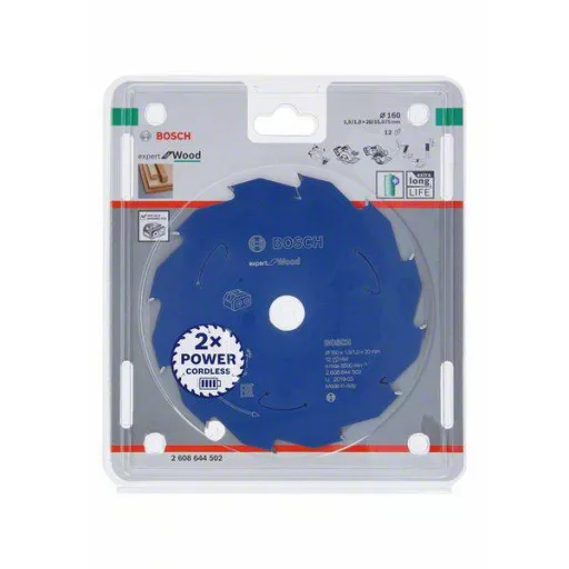 Bosch Accessories 2608644502 2608644502 Körfűrészlap 160 x 20 mm Fogak száma (collonként): 12 1 db