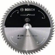   Bosch Accessories Bosch Power Tools 2608837711 Keményfém körfűrészlap 190 x 30 mm Fogak száma (collonként): 60 1 db