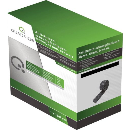 Quadrios 1908CA072 Zsugorcső ragasztó nélkül Fekete 45 mm 22.50 mm Zsugorodási arány:2:1 1.6 m