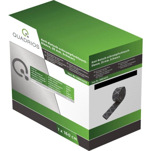 Quadrios 1908CA070 Zsugorcső ragasztó nélkül Fekete 35 mm 17.50 mm Zsugorodási arány:2:1 1.6 m