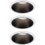 Paulmann 93402 Cole Coin Beépíthető lámpa 3 részes készlet LED 6 W Fehér, Fekete
