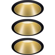   Beépíthető lámpakészlet, 3 részes, 6,5 W, fekete/arany, Paulmann 93404