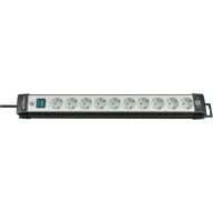   Brennenstuhl 1951500100 Elosztó kapcsolóval 10 részes Fekete, Fehér Védőérintkezős 1 db