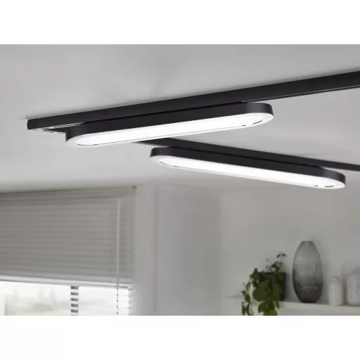 Paulmann Panel Loop Nagyfeszültségű sínrendszer lámpa URail Fixen beépített LED-es 7 W LED Fekete (matt), Króm