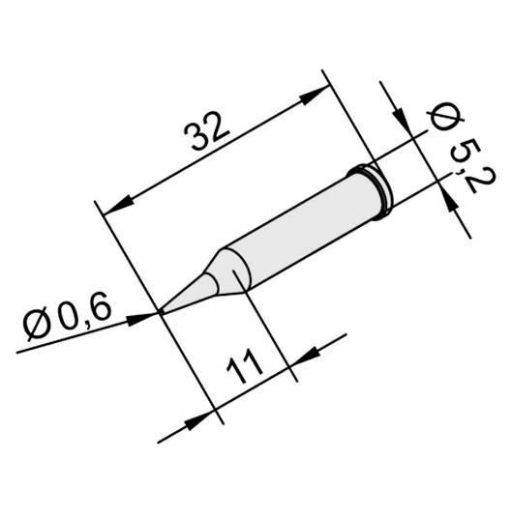 Ersa 0102SDLF06L Forrasztóhegy Ceruza forma Hegy méret 0.60 mm Tartalom, tartalmi egységek rendelésenként 1 db