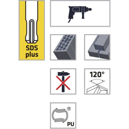 Alpen 0068001400100 Keményfém szívófúró téglákhoz SDS-plus szárral 1 db