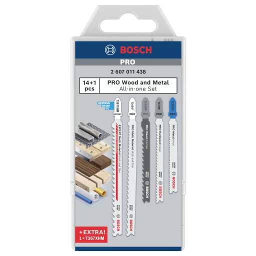 Bosch B2607011438 JSB, több anyagból készült csomag, 15 darab 15 rész