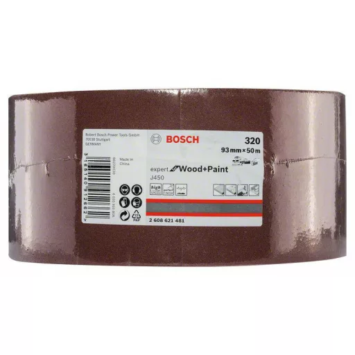 Bosch J450 Expert for Wood and Paint 2608621481 Csiszolópapír tekercs Szemcsézet 320 (H x Sz) 50000 mm x 93 mm 50 m