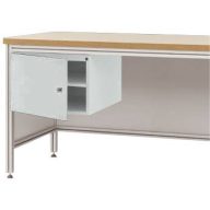   Manuflex ZB4723.7035 Ház alapja alumínium munkaasztalokhoz, használható magasság 300 mm, bal oldali ajtópánttal, 800 mm asztalmélységhez