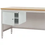   Manuflex ZB4723.7035 Ház alapja alumínium munkaasztalokhoz, használható magasság 300 mm, bal oldali ajtópánttal, 800 mm asztalmélységhez