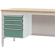   Manuflex ZB4822.0001 Háztartó ALU munkaasztalokhoz, használható magasság 500 mm, 4 fiókkal, az asztalmélységhez 800 mm
