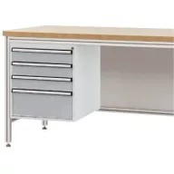   Manuflex ZB4822.9006 Háztartó ALU munkaasztalokhoz, használható magasság 500 mm, 4 fiókkal, az asztalmélységhez 800 mm