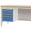 Manuflex ZB4872.0002 Háztartó alumínium munkaasztalokhoz, használható magasság 500 mm, 5 fiókkal, az asztalmélységhez 800 mm