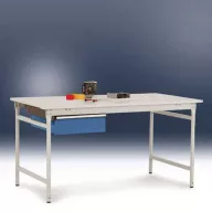  Manuflex ZB4143.9006 Egyetlen fiók alumínium ezüstből, hasonló a RAL 9006-hoz, hengerzár nélkül, 800 mm-es asztalmélységhez, Szélesség magasság: 425 x 550 x