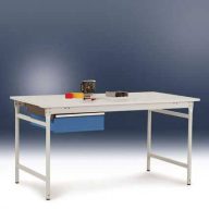   Manuflex ZB4163.9006 Egyetlen fiók alumínium ezüstből, hasonló a RAL 9006-hoz, hengerzárral, 800 mm-es asztalmélységhez, Sz xMxH: 425 x 550 x 150 mm