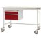 Manuflex ZB4582.3003 Mobil háztartó, használható 2 fiókmagassággal, rubinvörös RAL 3003-mal. Asztal mélysége 800 mm