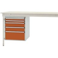   Manuflex ZB4852.2001 A ház alsó része álló, használható magasság 500 mm, 5 fiókkal. Asztal mélysége 800 mm