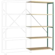   Manuflex RP1106.0001 Polc ráépíthető modul (Sz x Ma x Mé) 1000 x 2000 x 400 mm Fa padló