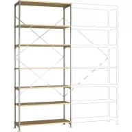   Manuflex RB2413 Polc alapmodul (Sz x Ma x Mé) 1250 x 2000 x 600 mm Fa padló