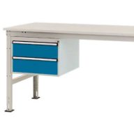   Manuflex ZB4512.0002 Helyhez kötött ház, használható magasság 300 mm, 2 fiókkal. Asztal mélysége 800 mm