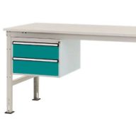   Manuflex ZB4514.5021 Helyhez kötött ház, használható magasság 300 mm, 2 fiókkal. Asztal mélysége 1200 mm