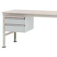   Manuflex ZB4514.7035 Helyhez kötött ház, használható magasság 300 mm, 2 fiókkal. Asztal mélysége 1200 mm