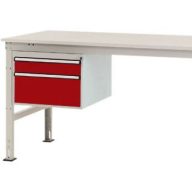   Manuflex ZB4564.3003 Helyhez kötött ház, használható magasság 300 mm, 2 fiókkal. Asztal mélysége 1200 mm