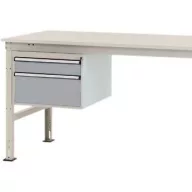   Manuflex ZB4564.9006 Helyhez kötött ház, használható magasság 300 mm, 2 fiókkal. Asztal mélysége 1200 mm