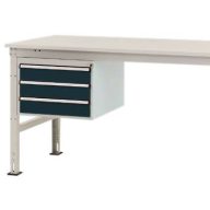   Manuflex ZB4614.7016 Helyhez kötött ház, használható magasság 300 mm, 3 fiókkal. Asztal mélysége 1200 mm