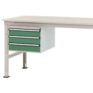   Manuflex ZB4615.6011 Mobil háztartó, használható magasság 300 mm, 3 fiókkal. Asztal mélysége 800 mm