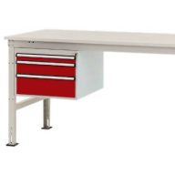   Manuflex ZB4664.3003 Helyhez kötött ház, használható magasság 300 mm, 3 fiókkal. Asztal mélysége 1200 mm