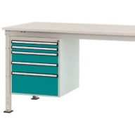   Manuflex ZB4862.5021 Helyhez kötött ház, használható magasság 500 mm, 5 fiókkal. Asztal mélysége 800 mm