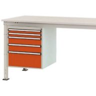   Manuflex ZB4863.2001 Helyhez kötött ház, használható magasság 500 mm, 5 fiókkal. 1000 mm-es asztalmélységhez